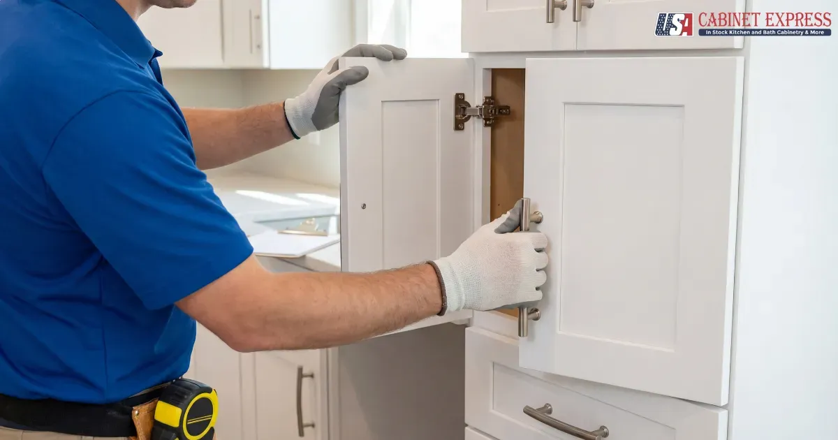 The Kinetic Kitchen: A Comprehensive Guide to Measuring the Quality of Cabinet Door Opening Mechanisms 7 Hand closing a cabinet door with soft-close hinge