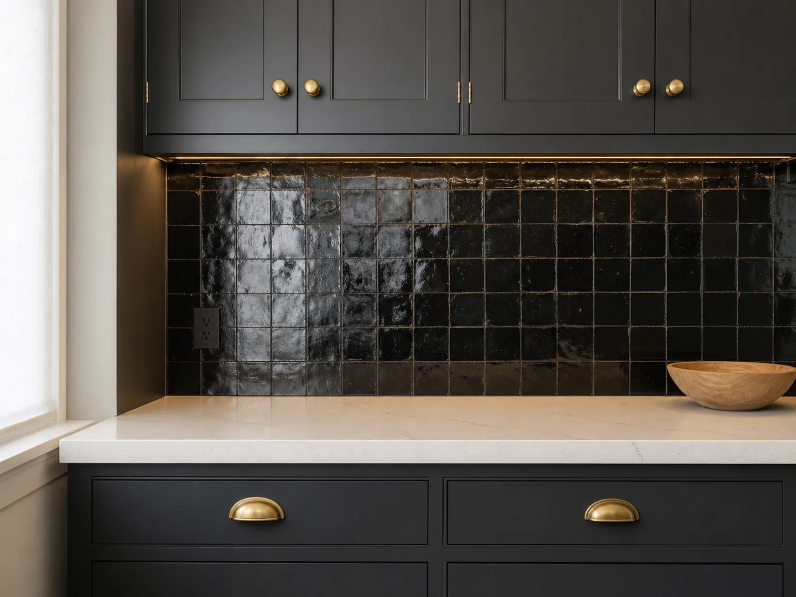 black-zellige-backsplash-dark-cabinets