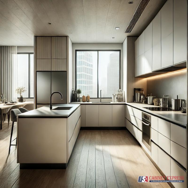 Designing_Your_Kitchen_Layout_with_Logo a kitchen with a wood floor and a window